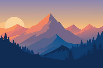 sunrise in mountains