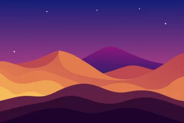 Fototapete Rund vector illustration of mountains landscape © kreshno