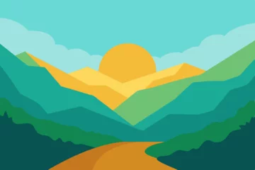Fototapeten mountain landscape with mountains © kreshno