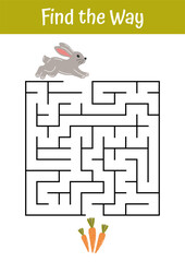 Labyrinth, maze game for kids. Logical game for preschool, kindergarten learning, homeschooling. Educational activity for preschool, kindergarten. Early education, logic, concentration game.