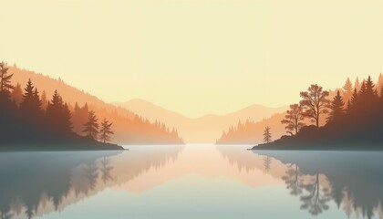 Obraz premium autumn foggy lake