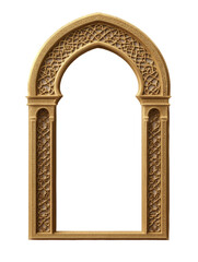 Intricate golden arch with elegant carvings and detailed patterns in a stylish design