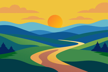 Obraz premium landscape with mountains and blue sky