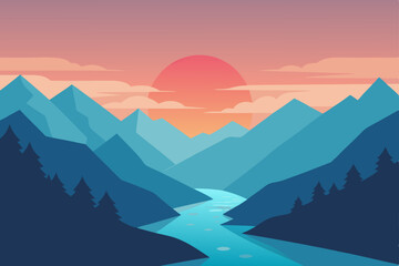 mountain landscape with mountains