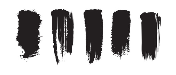 Black Ink Brush Strokes Texture Background