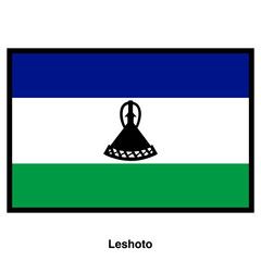 leshoto country flag vector on transparent background