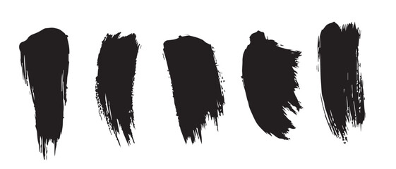 Black Ink Brush Strokes Texture Background