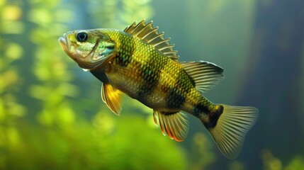 Fototapeta premium Perch swimming in a lake