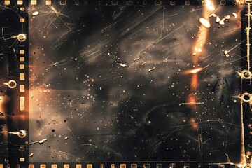 Warm Film Burn with Heavy Scratches