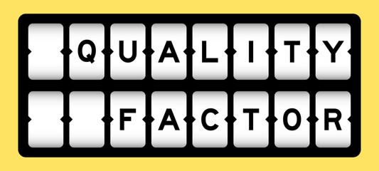 Black color in word quality factor on slot banner with yellow color background