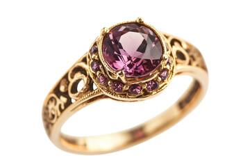 Gold ring with pink gem stone
