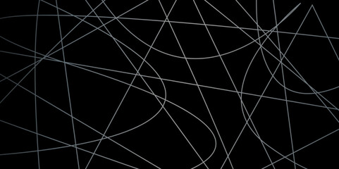 Abstract Random Line Background. Modern Abstract Line Art. Random Linear Black background