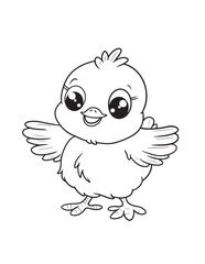 Cute Baby Animals Line Art Coloring Page for Kids – Springtime Cartoon Animal Collection
