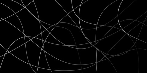 Abstract Random Line Background. Modern Abstract Line Art. Random Linear Black background