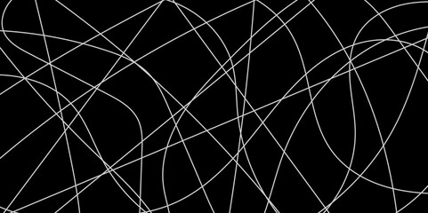 Abstract Random Line Background. Modern Abstract Line Art. Random Linear Black background