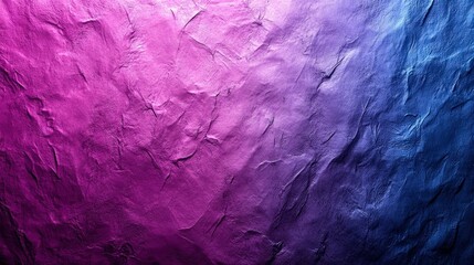 Obraz premium Textured surface with vibrant color gradient. A highly detailed, abstract pattern with a rough, sculpted appearance, transitioning from deep purple to vibrant blue