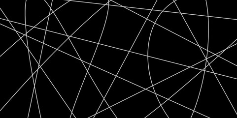 Abstract Random Line Background. Modern Abstract Line Art. Random Linear Black background