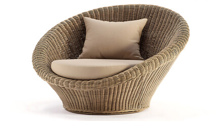 Obraz premium A wicker chair with a pillow on it