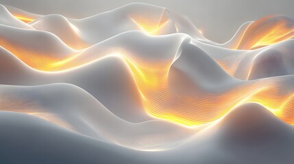 Obraz premium Abstract wavy textured design with glowing light effects.