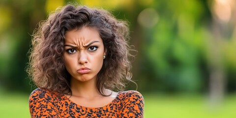 photo of modern disgusted latina woman 