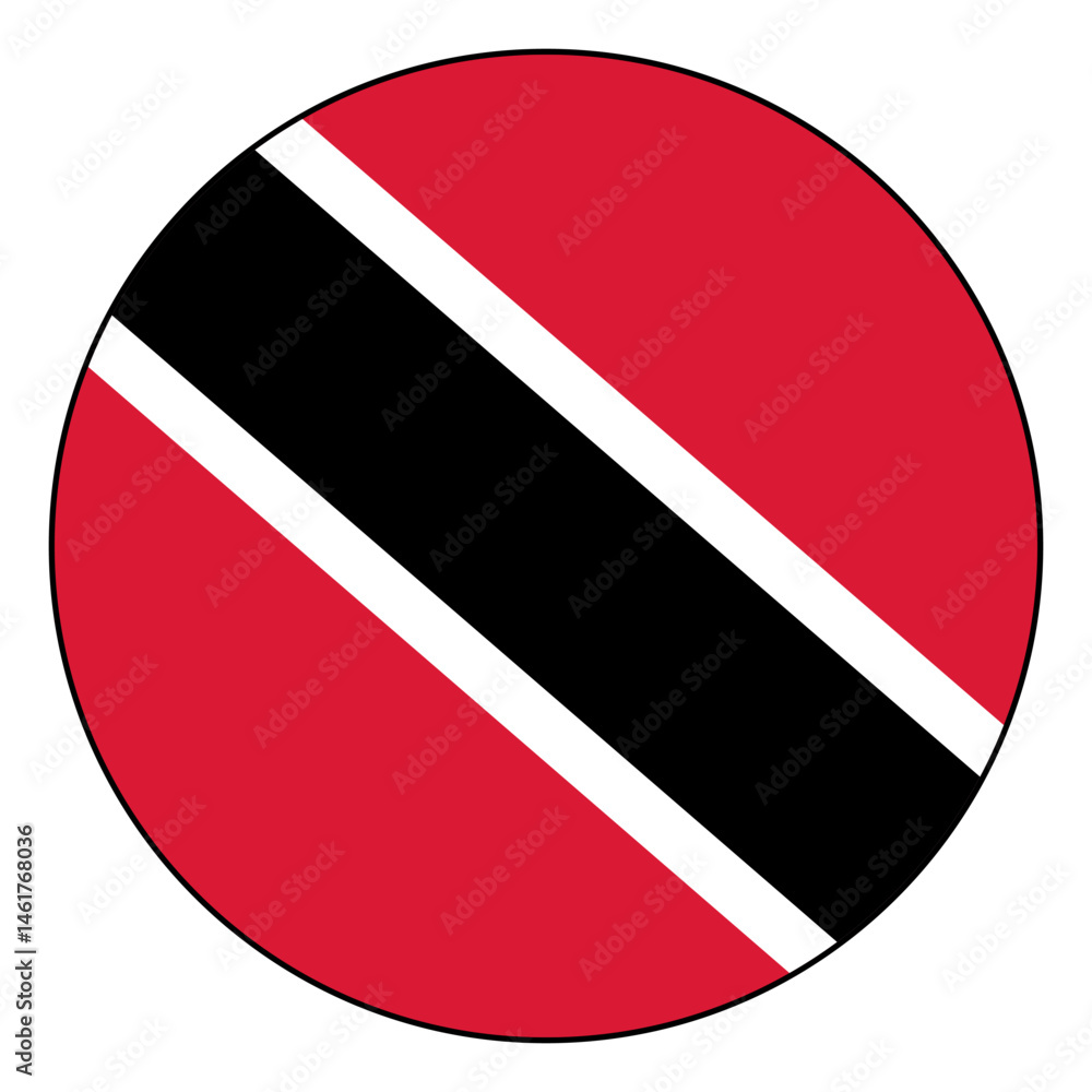 Poster flag of trinidad and tobago. black edge. trinidad and tobago circle flag logo icon computer vector i