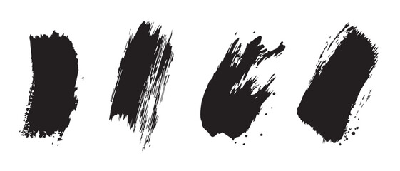 Black Ink Brush Strokes Texture Grunge Background