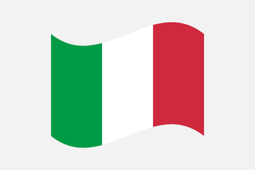 Flag of Italy. Italy wavy flag digital vector illustration. Fluttering flag.