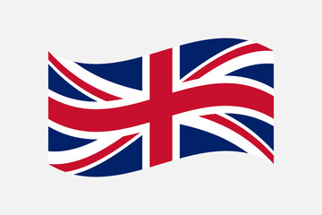 Flag of United Kingdom. UK flag. United Kingdom wavy flag digital vector illustration. Fluttering flag.