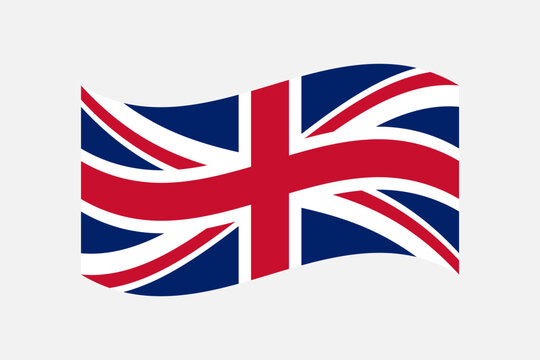 Flag of United Kingdom. UK flag. United Kingdom wavy flag digital vector illustration. Fluttering flag.