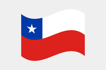 Flag of Chile. Chile wavy flag digital vector illustration. Fluttering flag.