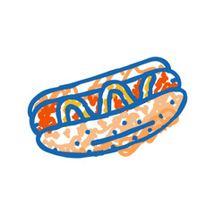 hot dog fast food icon doodle illustration