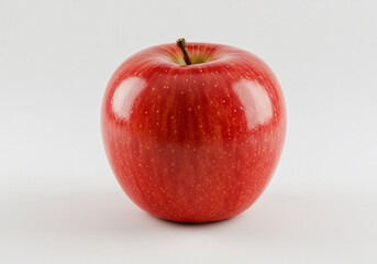 Single Red Apple on White Background - Fresh Fruit Photography