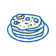 naan bread indian cuisine icon doodle illustration