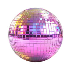 Glittering Disco Ball Isolated on White Background