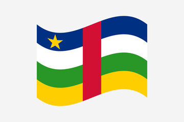 Flag of Central African Republic. Central African Republic wavy flag digital vector illustration.