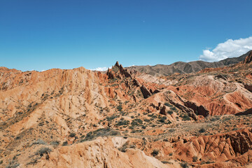 Famous travel destination Fairy Tale Canyon, Kyrgyzstan