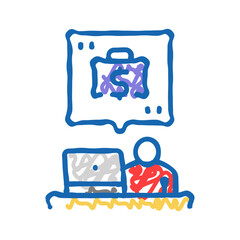 ebook publishing icon doodle illustration