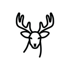 A deer icon with big horns. A design element.