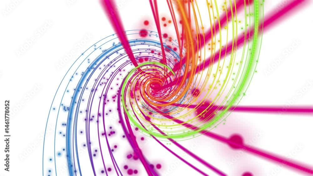 Aufkleber fantastic video animation with particle stripe object in slow motion, 4096x2304 loop 4k