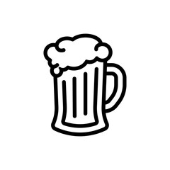 The icon of a large beer mug. A design element.