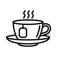 The icon of a cup of hot tea. A design element.