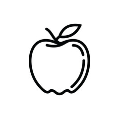 Contour icon of a ripe green apple. A design element.
