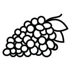 Contour icon of ripe grapes. A design element.