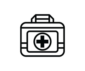 Contour icon of the first-aid kit. A design element.