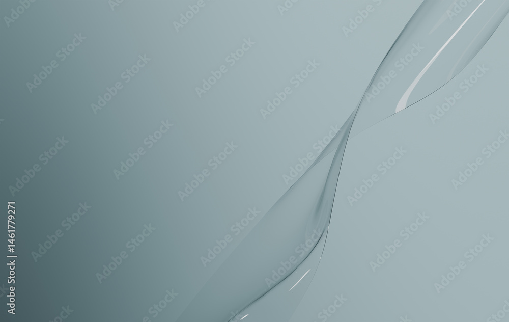 Poster soft sage wave curves - tranquil professional backdrop design