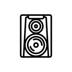 The outline icon of a large music speaker. A design element.