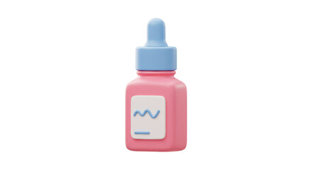 Isolated Cute Dropper Bottle Designed for Medical and Cosmetic Applications