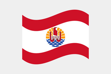 Obraz premium Flag of French Polynesia. French Polynesia wavy flag digital vector illustration. Fluttering flag.