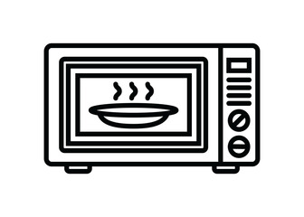 A contour icon. A microwave. A design element.