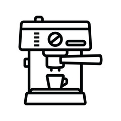 The contour icon of the coffee machine. A design element.